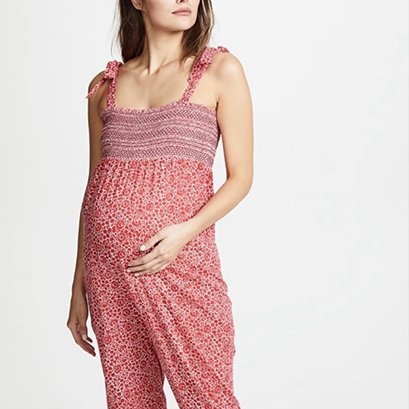 HATCH JOJO maternity jumpsuit Women's Cream Striped Jumpsuit